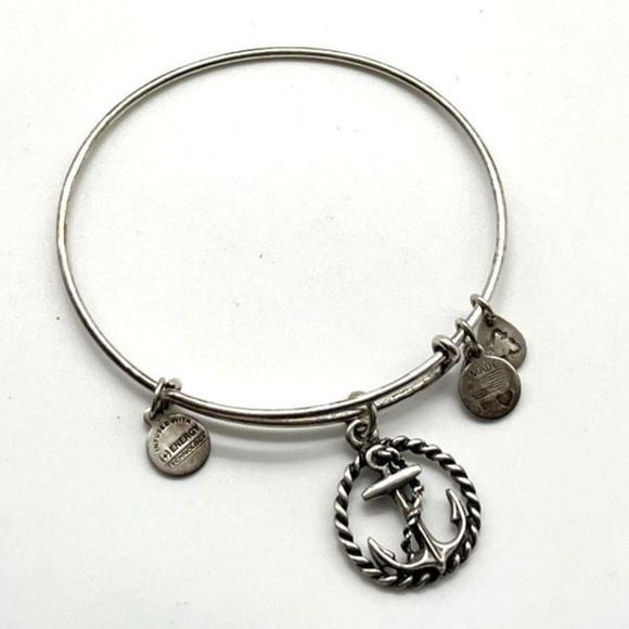 Alex and Ani Jewelry Alex Andani Anchor Nautical Silver Tone Bangle